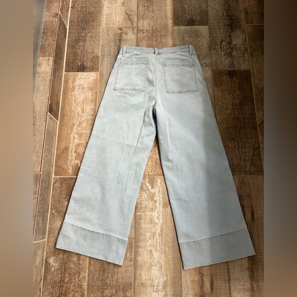 Mica Denim Wide Crop Jeans‎ Super High Rise Light Wash Pockets Size 29 - Picture 6 of 9
